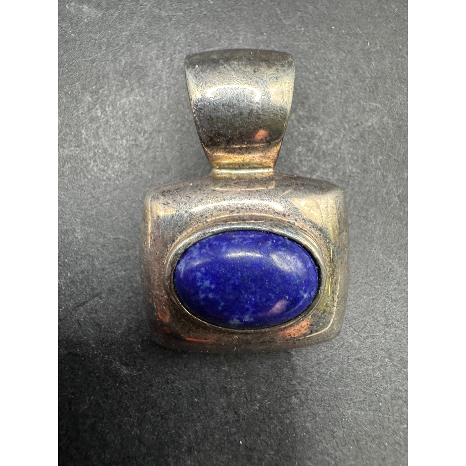 Vintage Chunky Esposito Espo 925 Sterling Silver Blue Lapis Lazuli Pendant